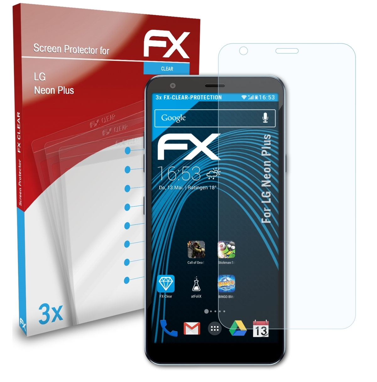 Plus) Displayschutz(für 3x LG Neon FX-Clear ATFOLIX