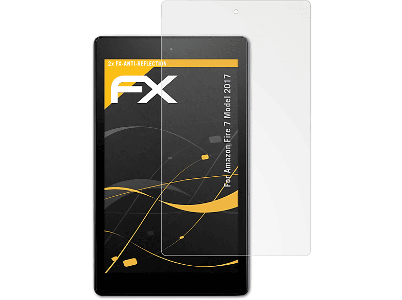 ATFOLIX 2x FX-Antireflex Displayschutz(für Amazon Fire 7 (Model 2017))