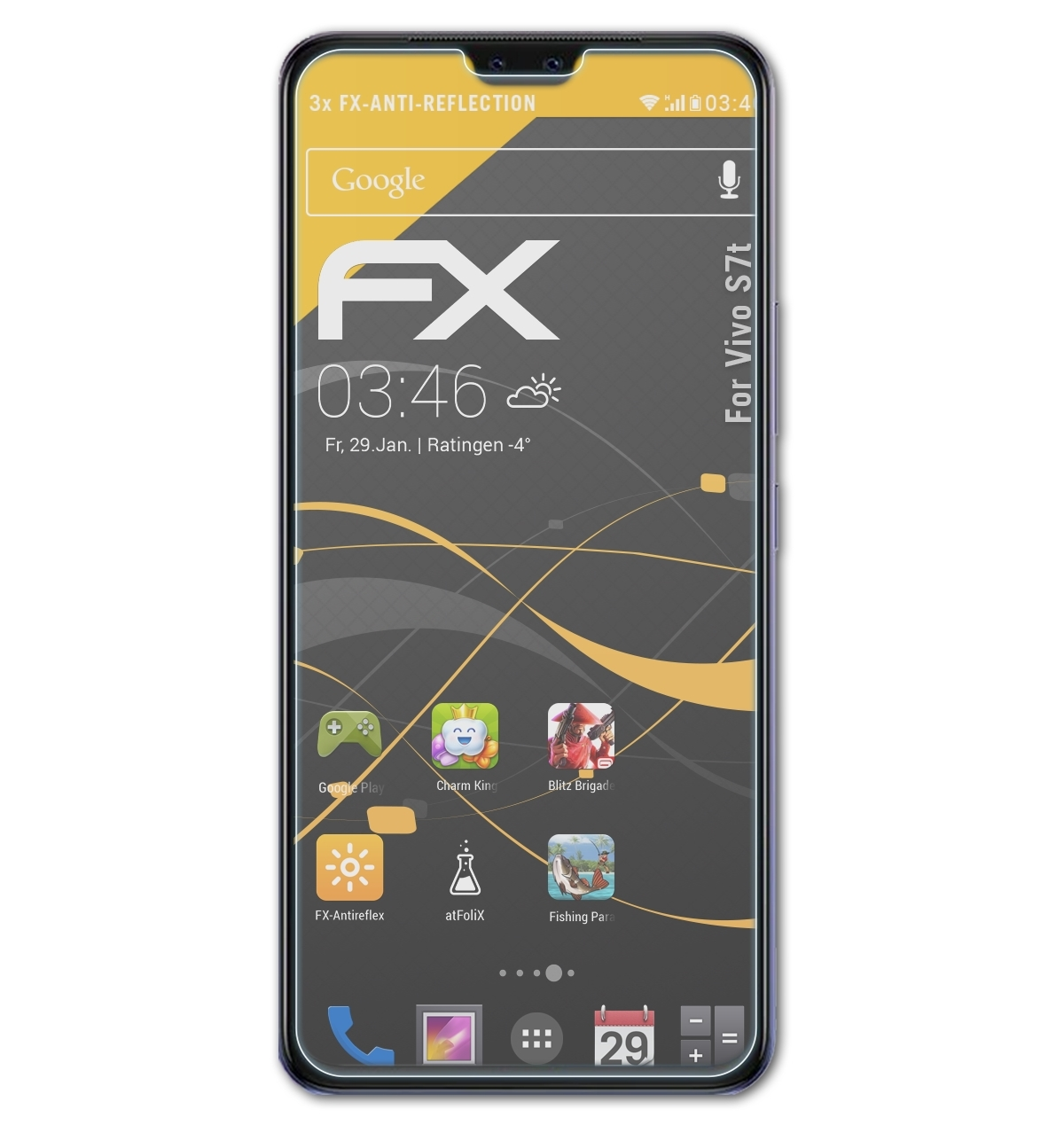 ATFOLIX 3x FX-Antireflex Displayschutz(für Vivo S7t)