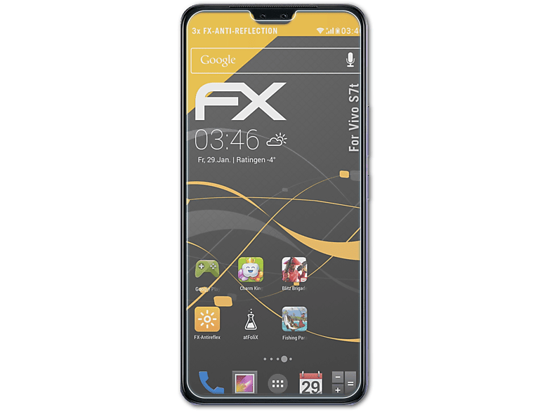ATFOLIX 3x FX-Antireflex Displayschutz(für Vivo S7t)