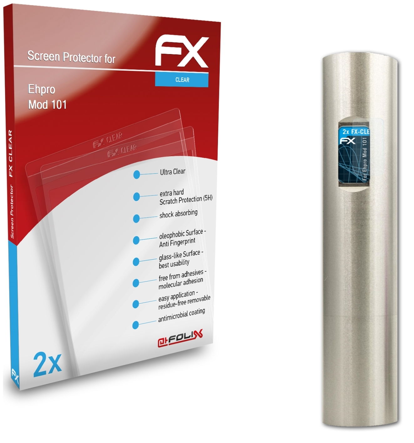 ATFOLIX 2x FX-Clear Displayschutz(für Ehpro Mod 101)