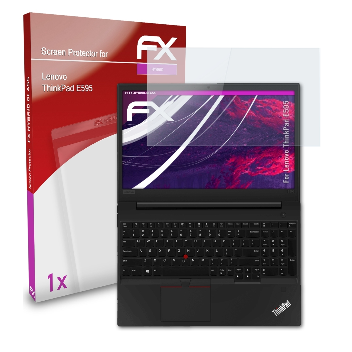 ATFOLIX FX-Hybrid-Glass Schutzglas(für Lenovo ThinkPad E595)