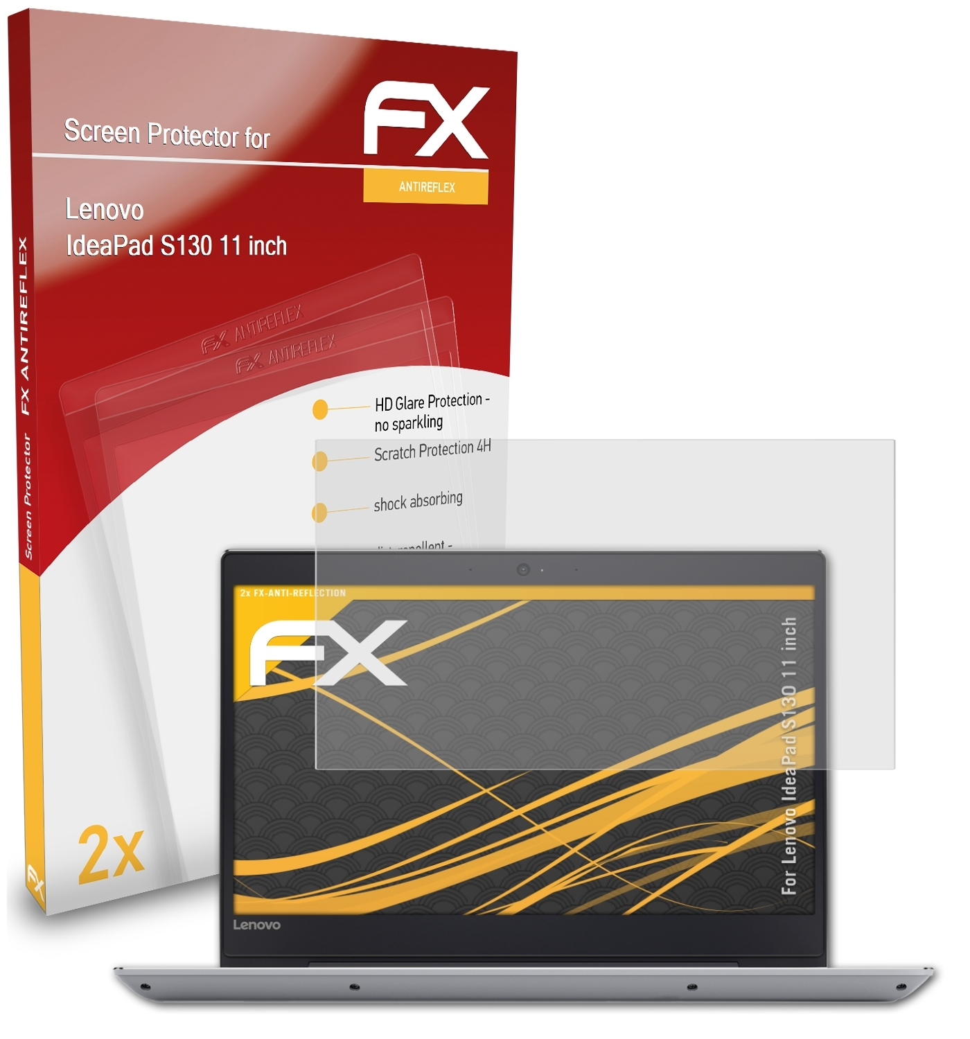 2x Displayschutz(für FX-Antireflex Lenovo (11 inch)) S130 ATFOLIX IdeaPad