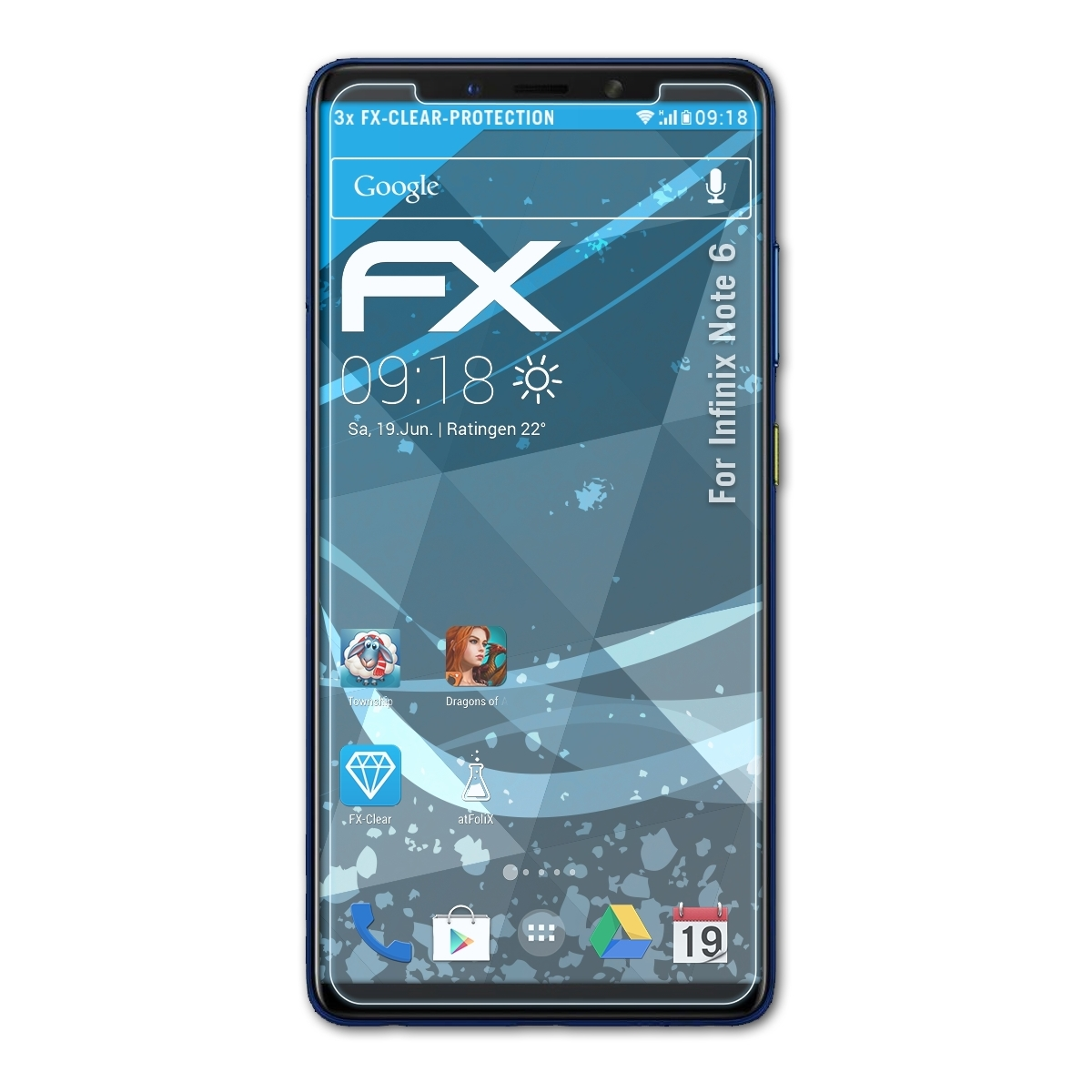 ATFOLIX 3x FX-Clear Displayschutz(für Infinix Note 6)