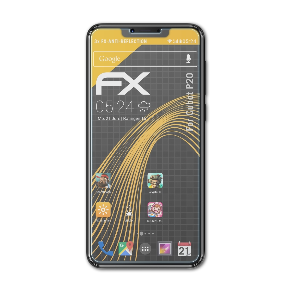 ATFOLIX 3x FX-Antireflex Displayschutz(für Cubot P20)