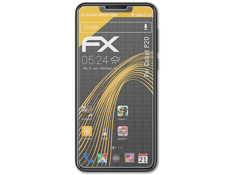 Displayschutz(für FX-Antireflex ATFOLIX P20) Cubot 3x