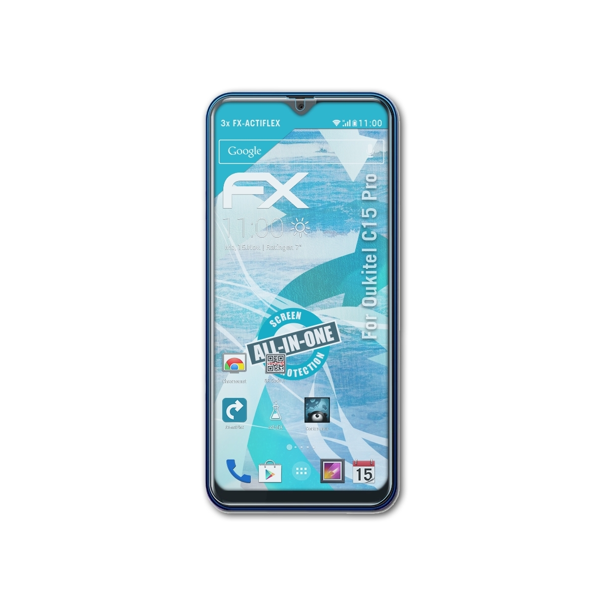 Oukitel C15 Pro) Displayschutz(für ATFOLIX 3x FX-ActiFleX