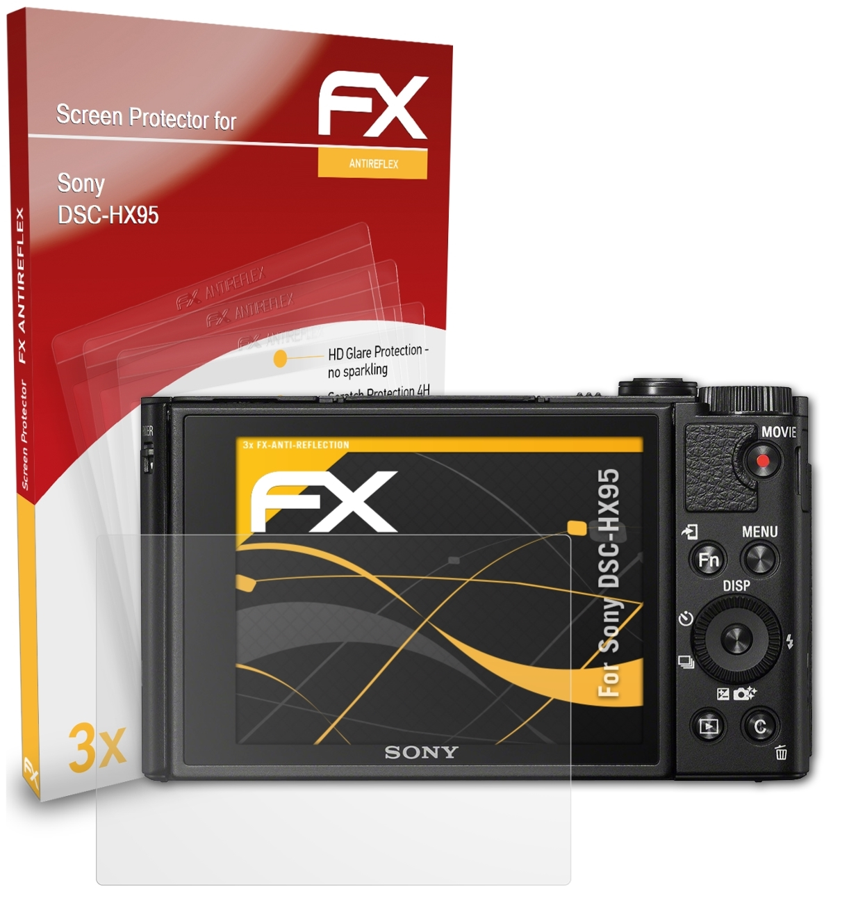 3x Sony ATFOLIX Displayschutz(für FX-Antireflex DSC-HX95)
