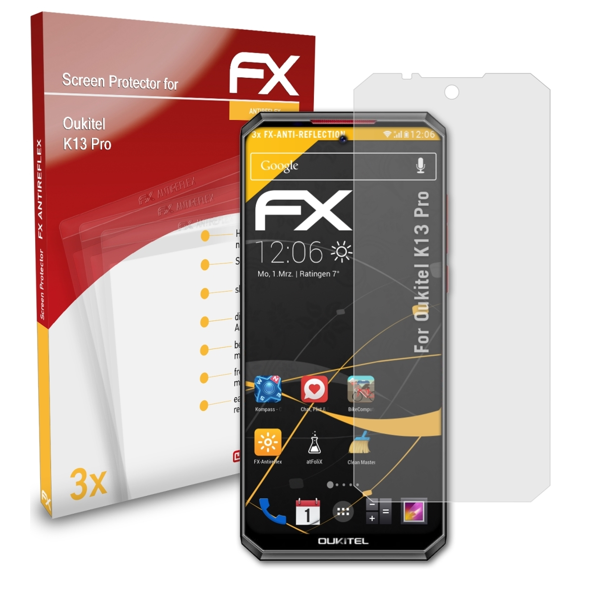 FX-Antireflex ATFOLIX 3x K13 Displayschutz(für Oukitel Pro)