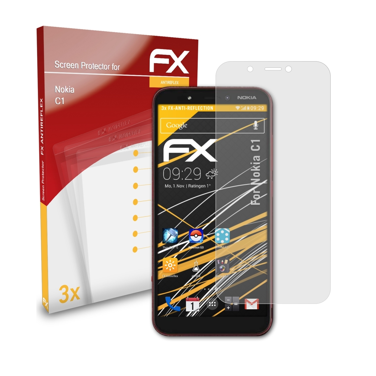 ATFOLIX 3x FX-Antireflex C1) Displayschutz(für Nokia