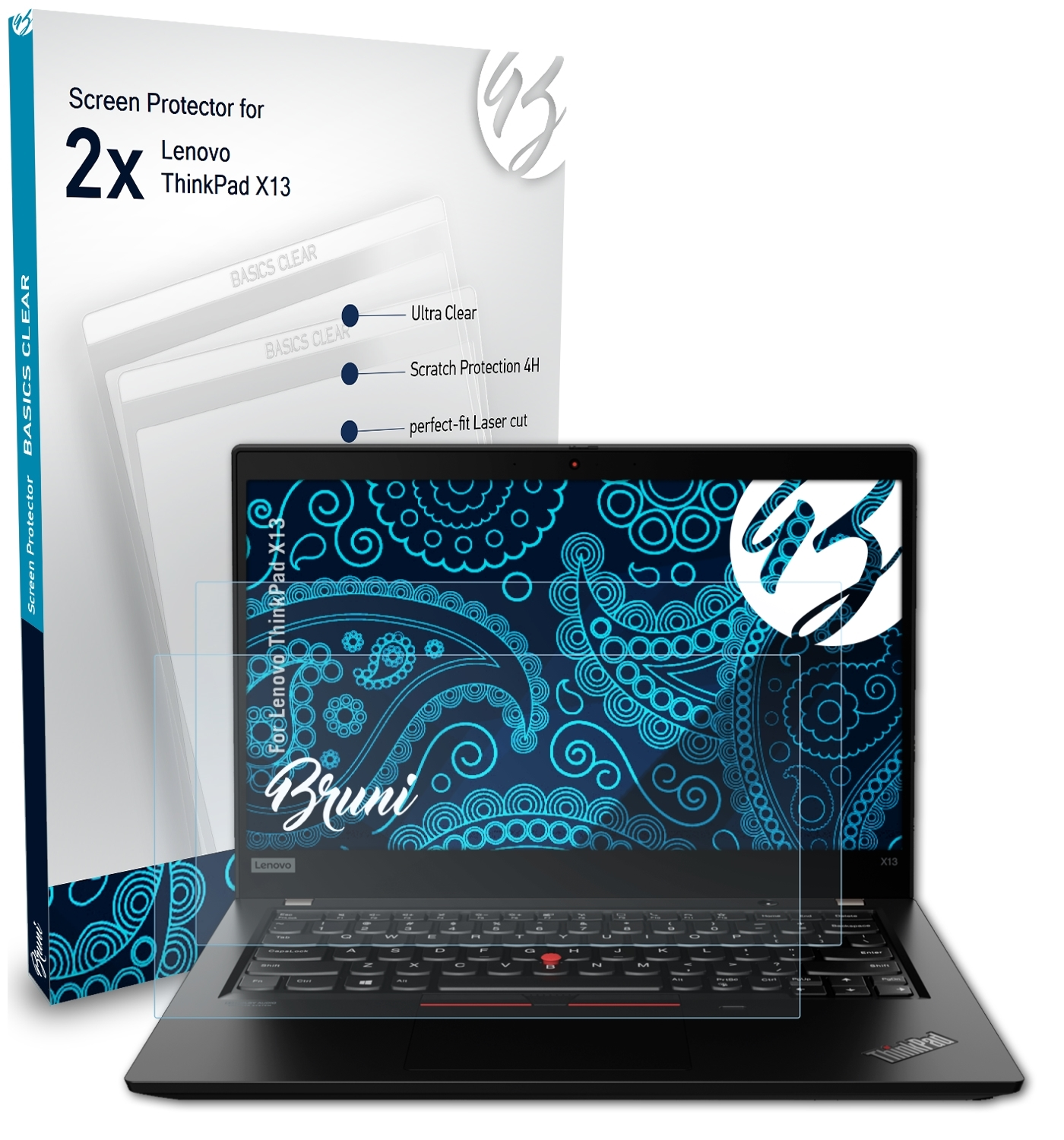 BRUNI Schutzfolie(für X13) Lenovo 2x ThinkPad Basics-Clear