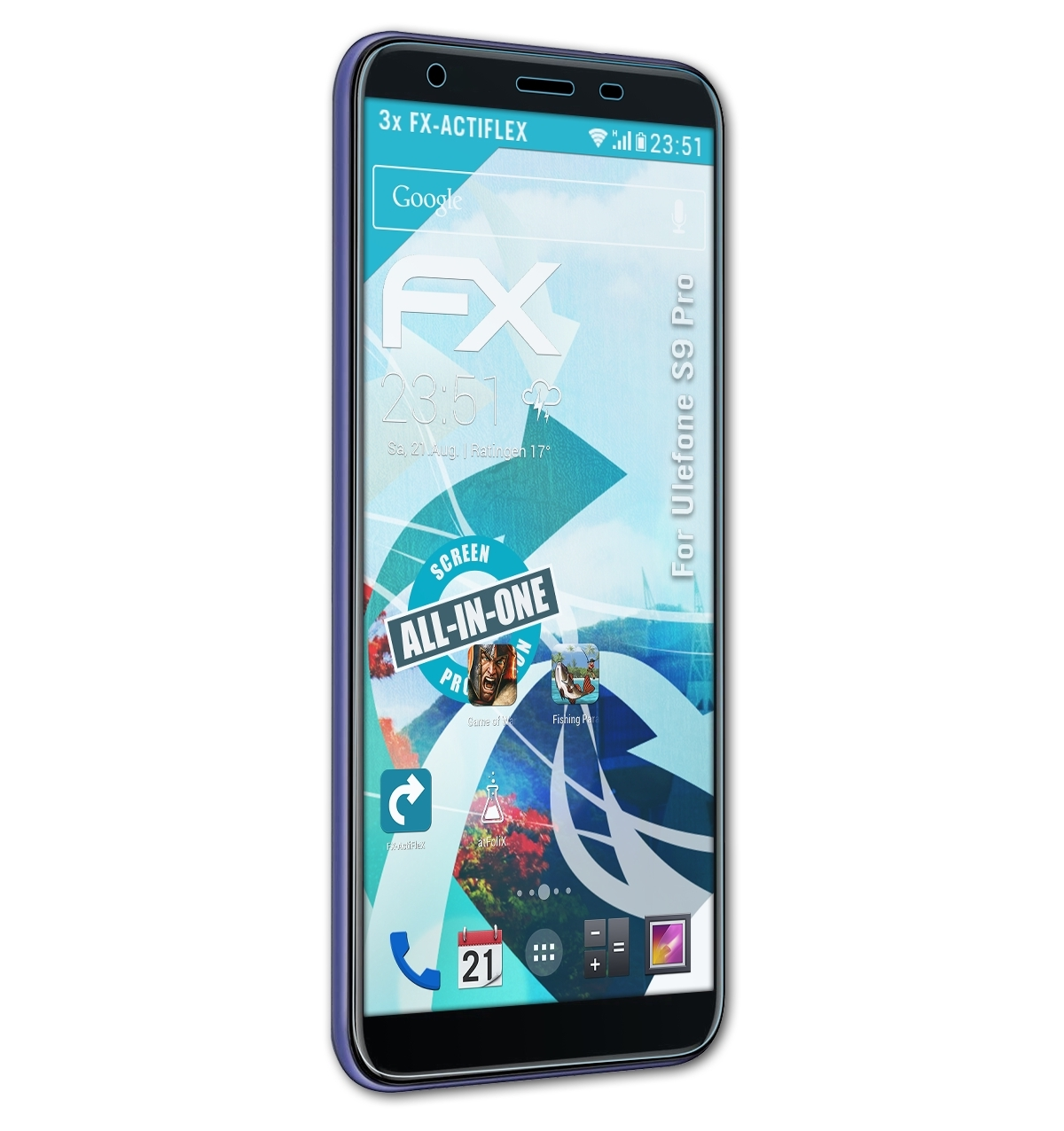 S9 FX-ActiFleX Pro) ATFOLIX Ulefone Displayschutz(für 3x