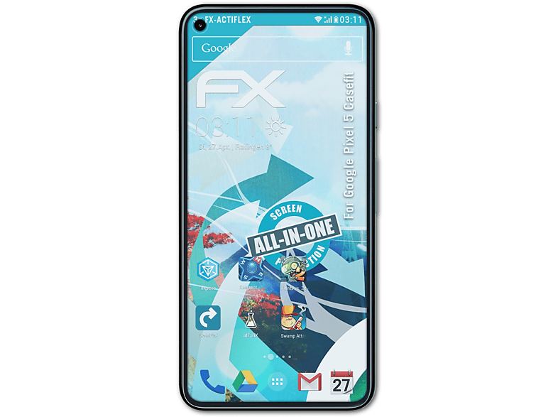 ATFOLIX 3x FX-ActiFleX Displayschutz(für Google Pixel 5 (Casefit))