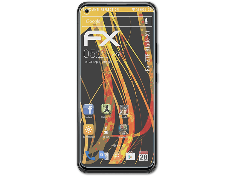 ATFOLIX 3x FX-Antireflex Displayschutz(für ZTE Blade X1)