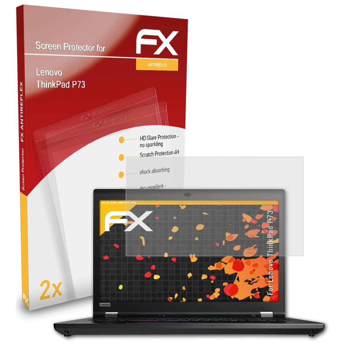 ATFOLIX 2x ThinkPad FX-Antireflex Displayschutz(für Lenovo P73)