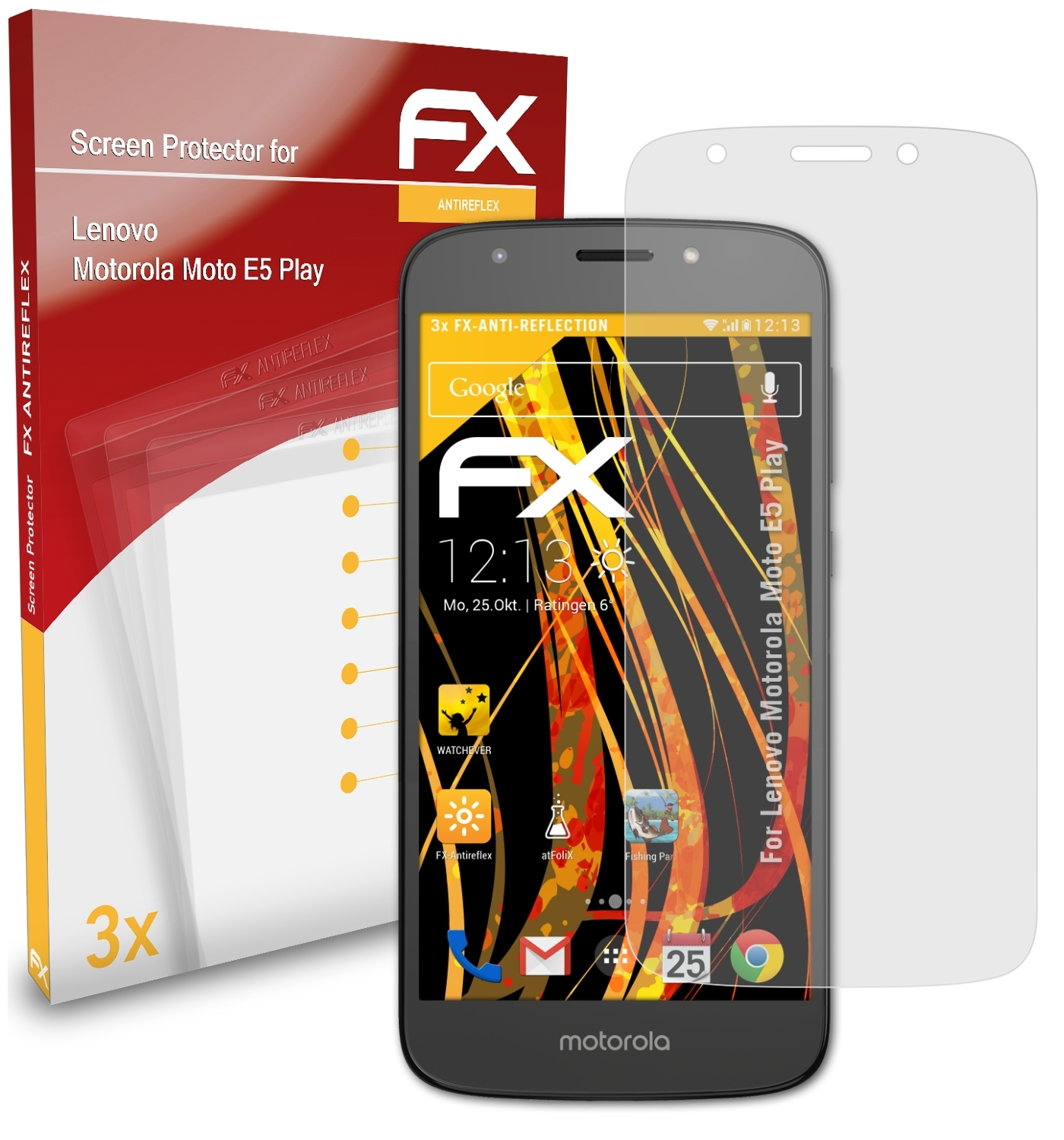 E5 Displayschutz(für FX-Antireflex ATFOLIX Motorola Moto Play) Lenovo 3x