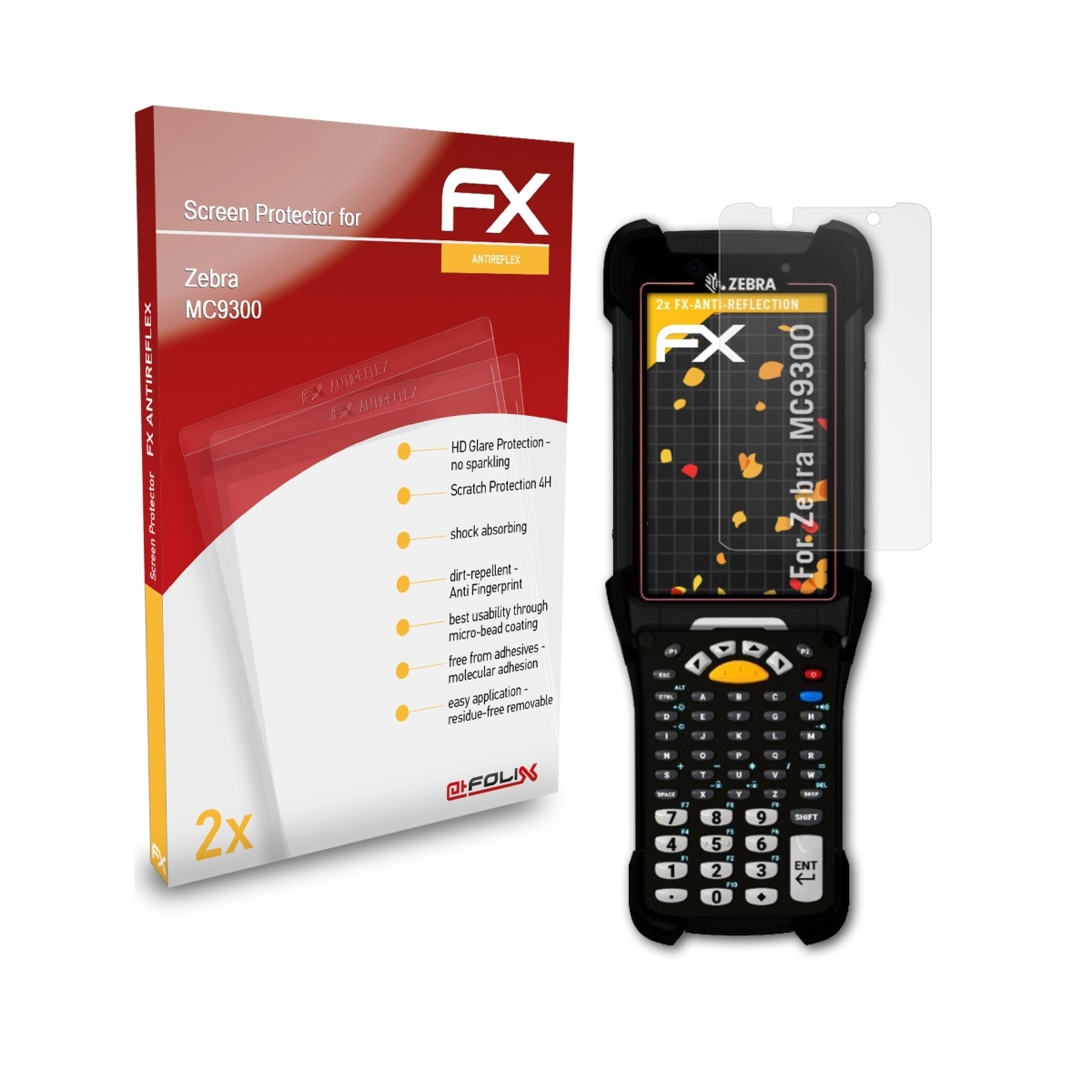 ATFOLIX 2x FX-Antireflex Displayschutz(für Zebra MC9300)