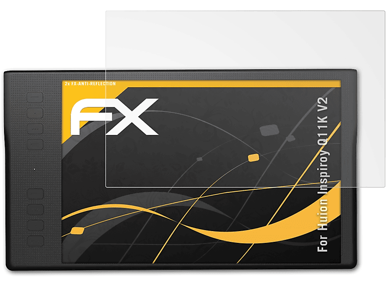 2x Displayschutz(für Q11K V2) FX-Antireflex ATFOLIX Inspiroy Huion