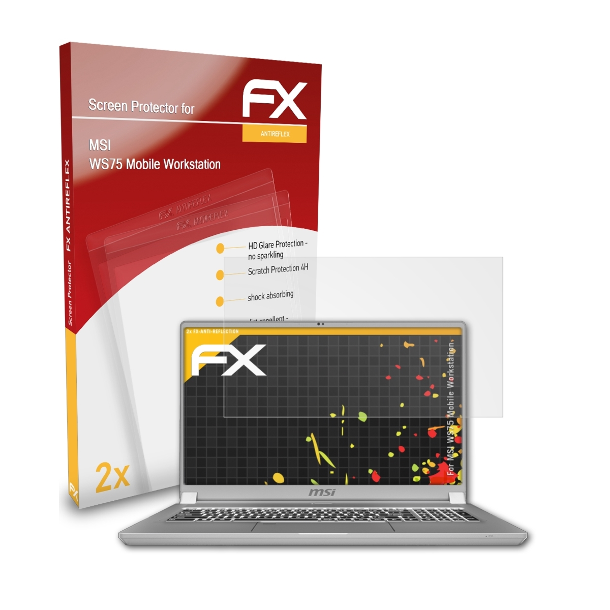ATFOLIX 2x FX-Antireflex Displayschutz(für WS75 MSI Mobile Workstation)
