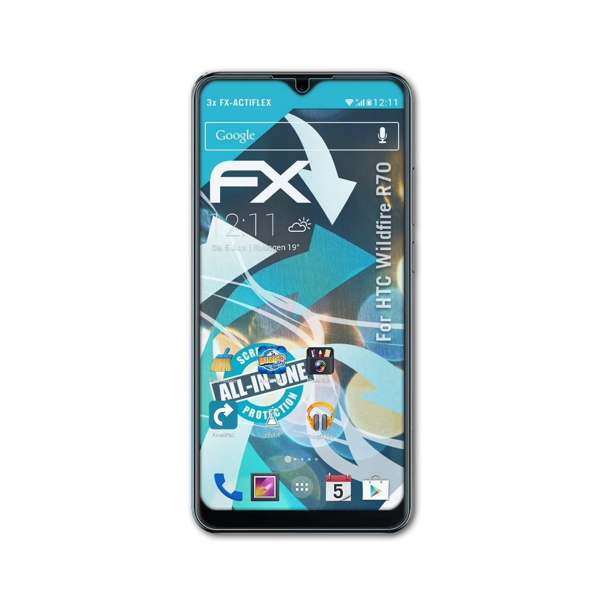 ATFOLIX 3x FX-ActiFleX Displayschutz(für HTC Wildfire R70)