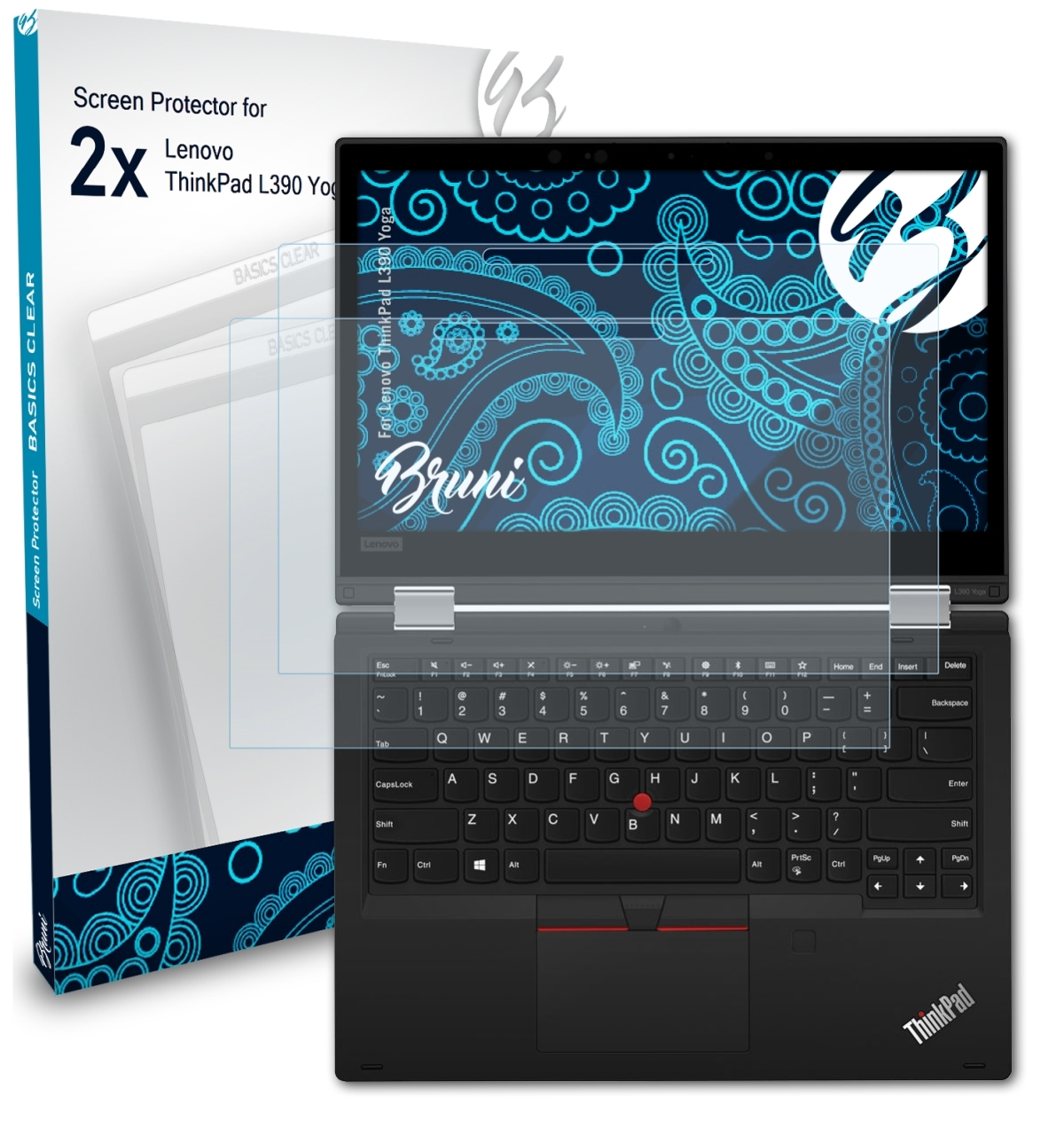 BRUNI 2x Basics-Clear Lenovo L390 Yoga) ThinkPad Schutzfolie(für