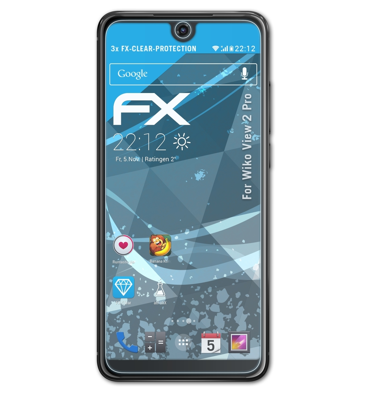 ATFOLIX 3x FX-Clear 2 Pro) Wiko Displayschutz(für View