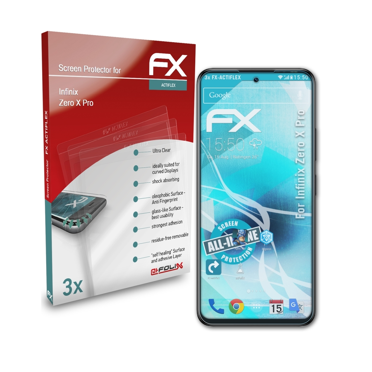 Displayschutz(für ATFOLIX 3x Pro) Infinix X Zero FX-ActiFleX