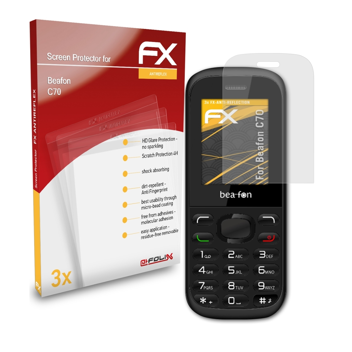 Beafon FX-Antireflex Displayschutz(für ATFOLIX 3x C70)
