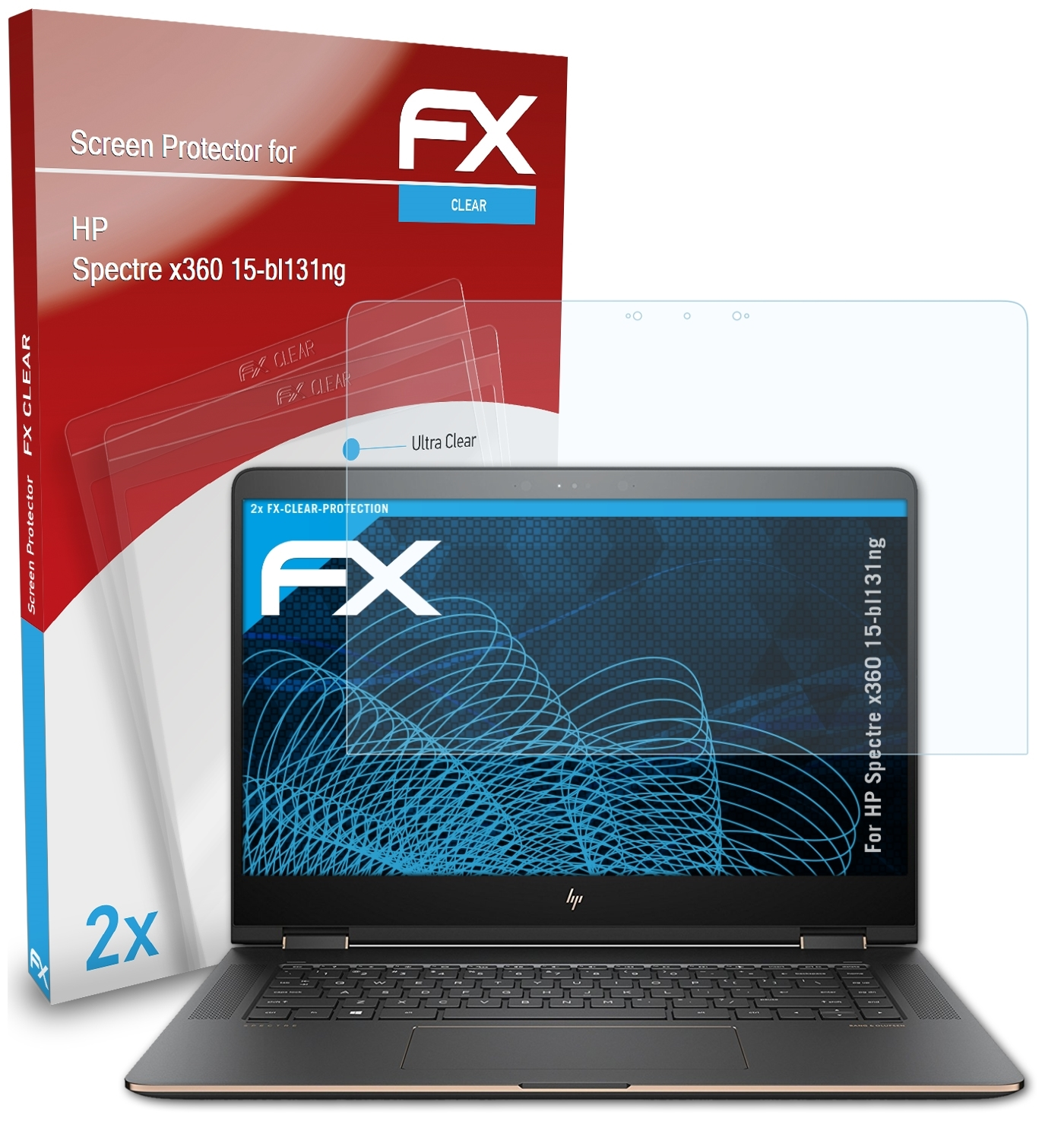 FX-Clear HP x360 Displayschutz(für 2x Spectre 15-bl131ng) ATFOLIX