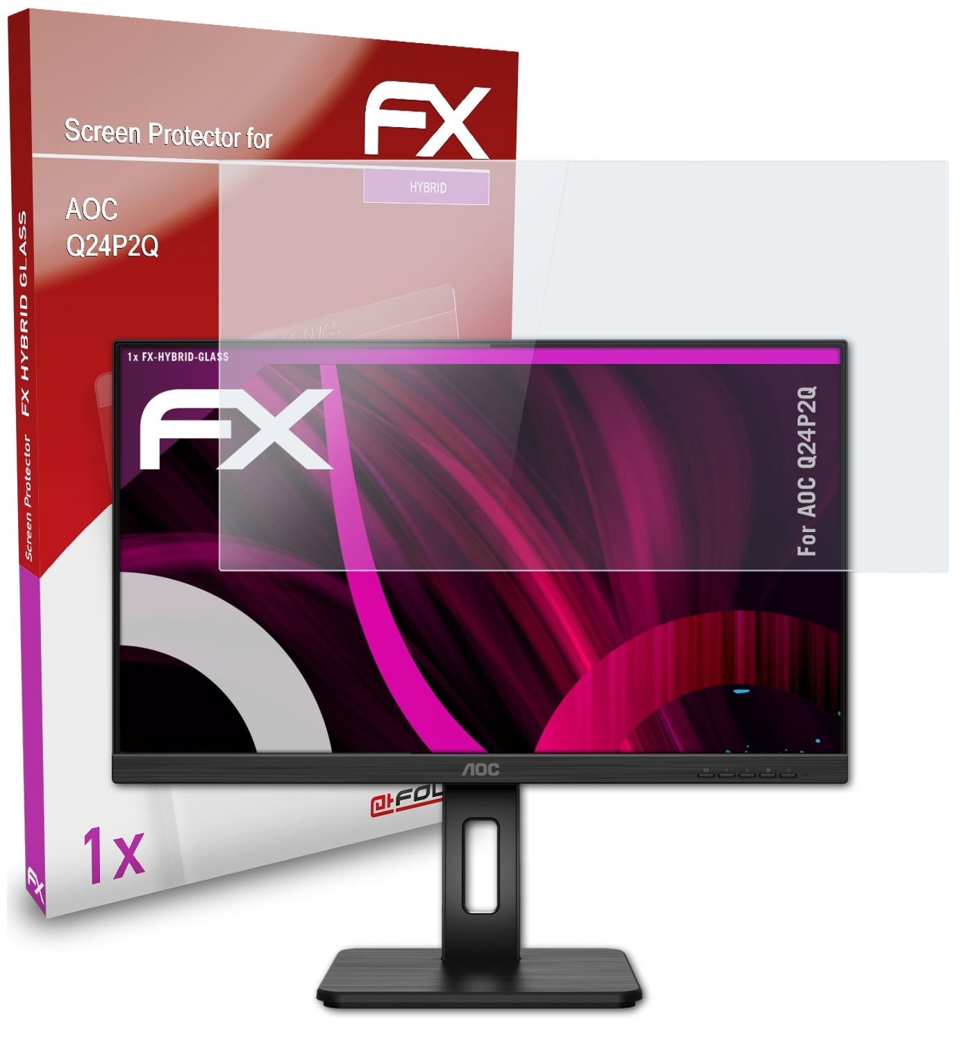 ATFOLIX FX-Hybrid-Glass Schutzglas(für AOC Q24P2Q)