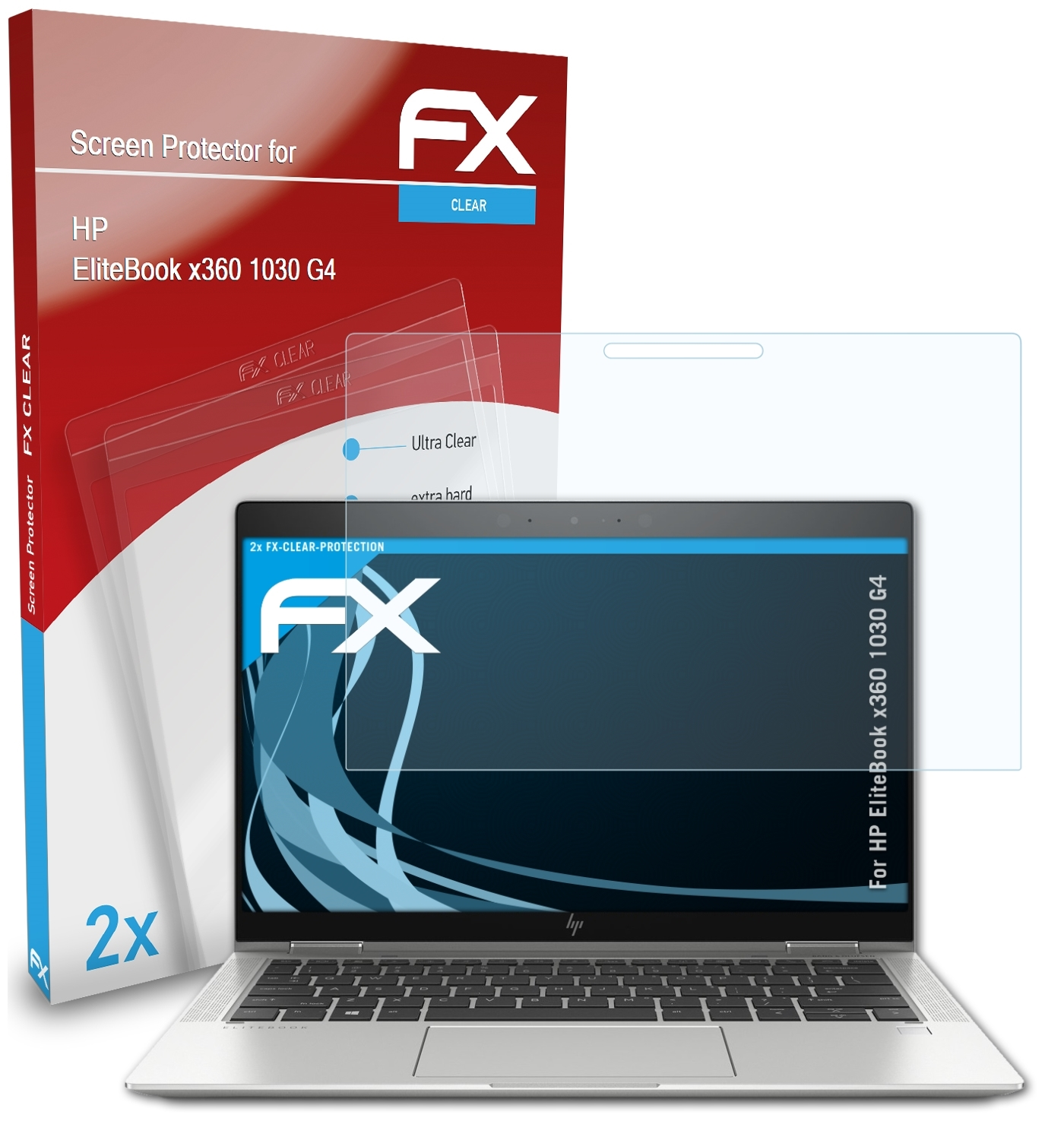 2x ATFOLIX EliteBook FX-Clear Displayschutz(für 1030 HP G4) x360