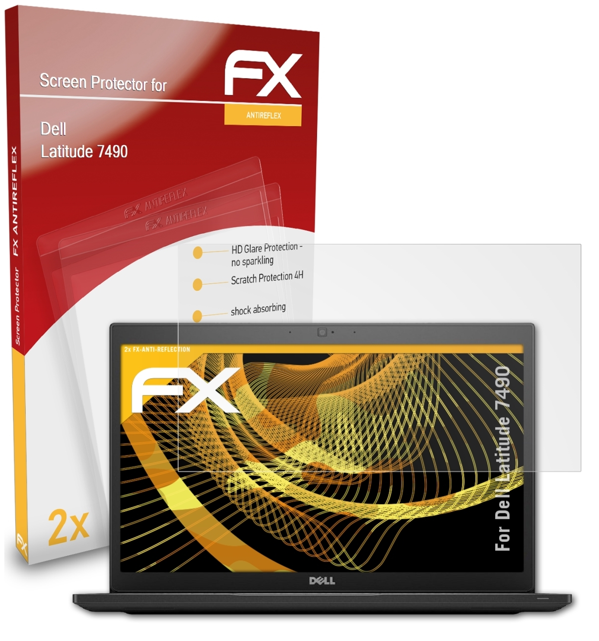 ATFOLIX 2x FX-Antireflex Displayschutz(für Latitude 7490) Dell