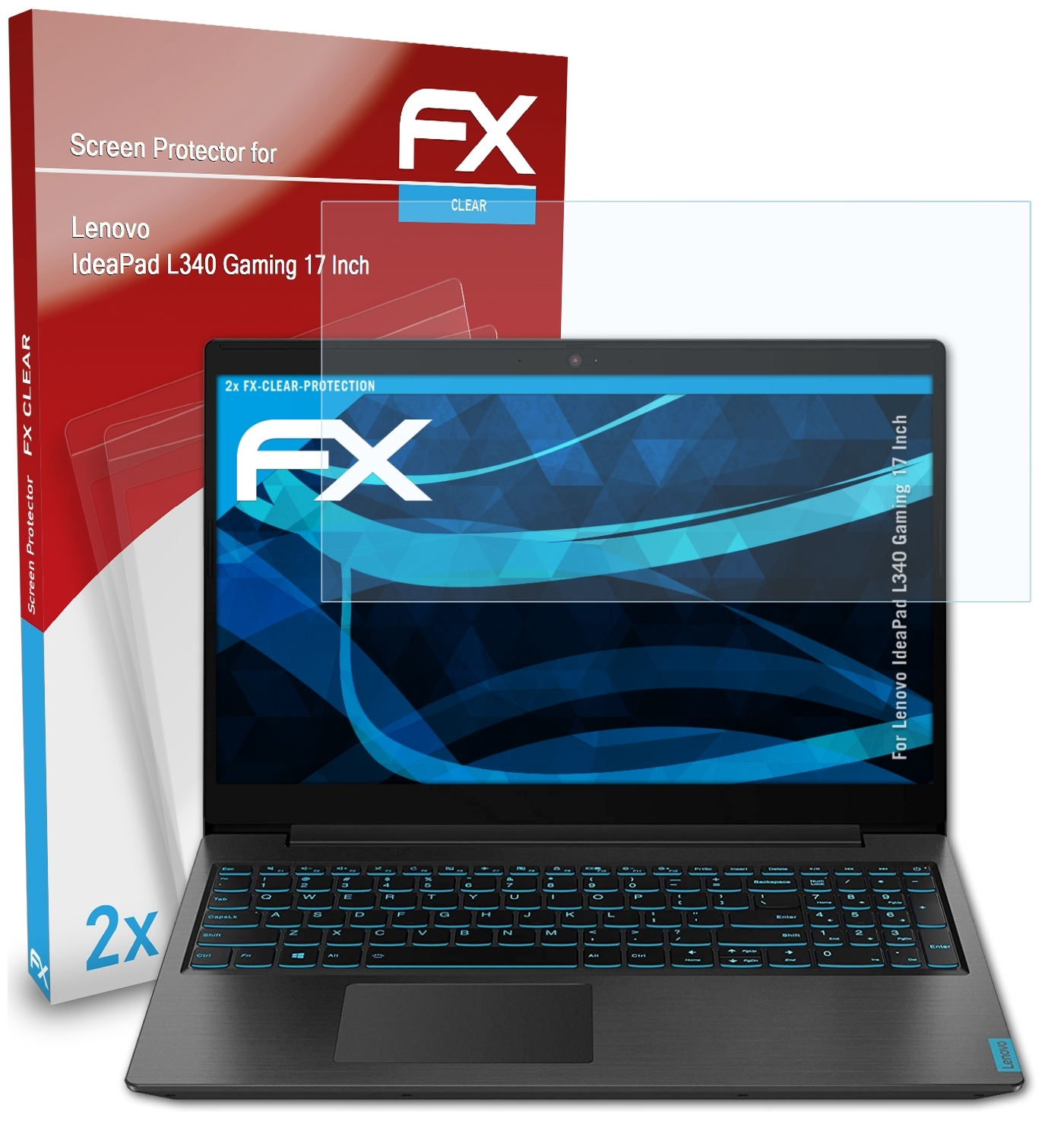 ATFOLIX 2x FX-Clear Displayschutz(für Lenovo L340 (17 Gaming IdeaPad Inch))