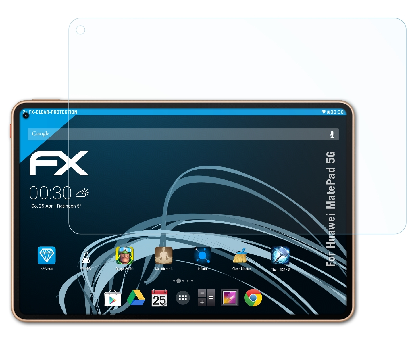2x ATFOLIX FX-Clear Displayschutz(für 5G) Huawei MatePad