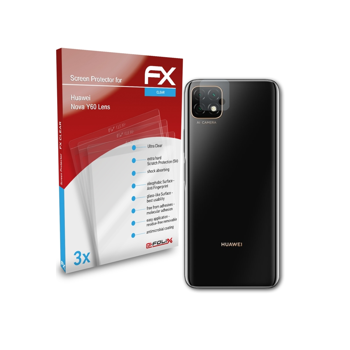 Y60 ATFOLIX FX-Clear Displayschutz(für 3x Nova Lens) Huawei