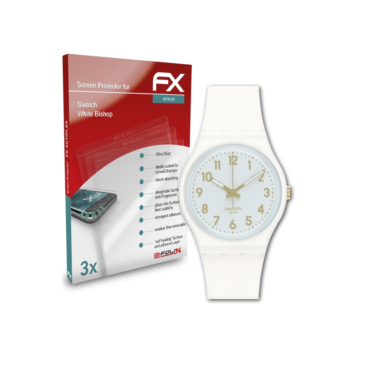 3x White Bishop) Swatch Displayschutz(für FX-ActiFleX ATFOLIX
