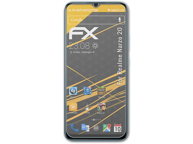 FX-Antireflex Displayschutz(für ATFOLIX 3x Narzo Realme 20)