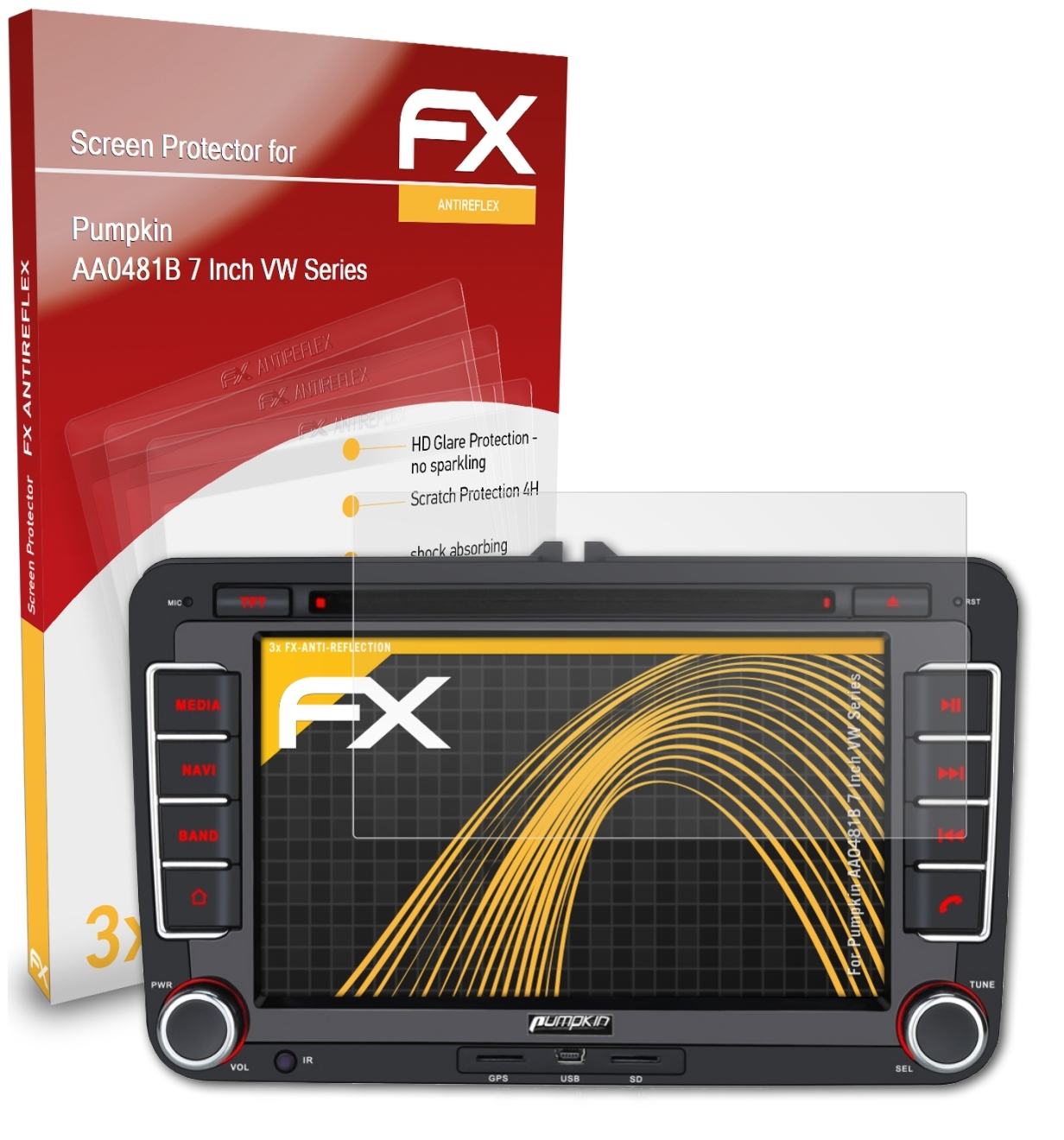 FX-Antireflex Displayschutz(für Inch) 3x Pumpkin AA0481B 7 ATFOLIX