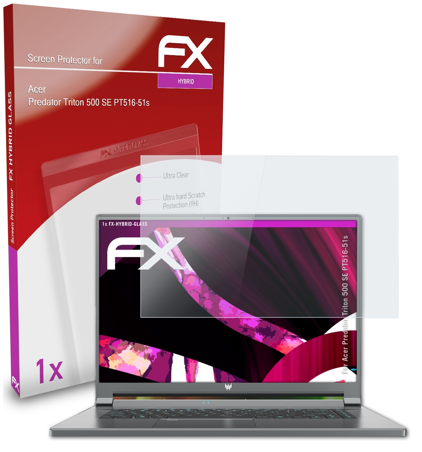 ATFOLIX Predator (PT516-51s)) FX-Hybrid-Glass Schutzglas(für Triton Acer SE 500