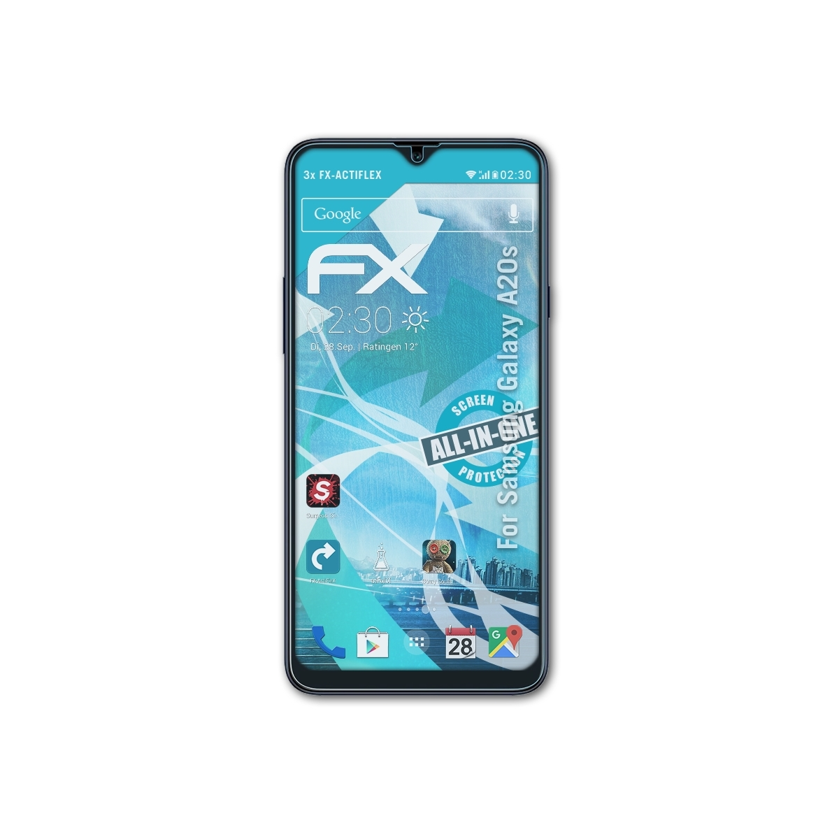 ATFOLIX 3x FX-ActiFleX Displayschutz(für Galaxy Samsung A20s)