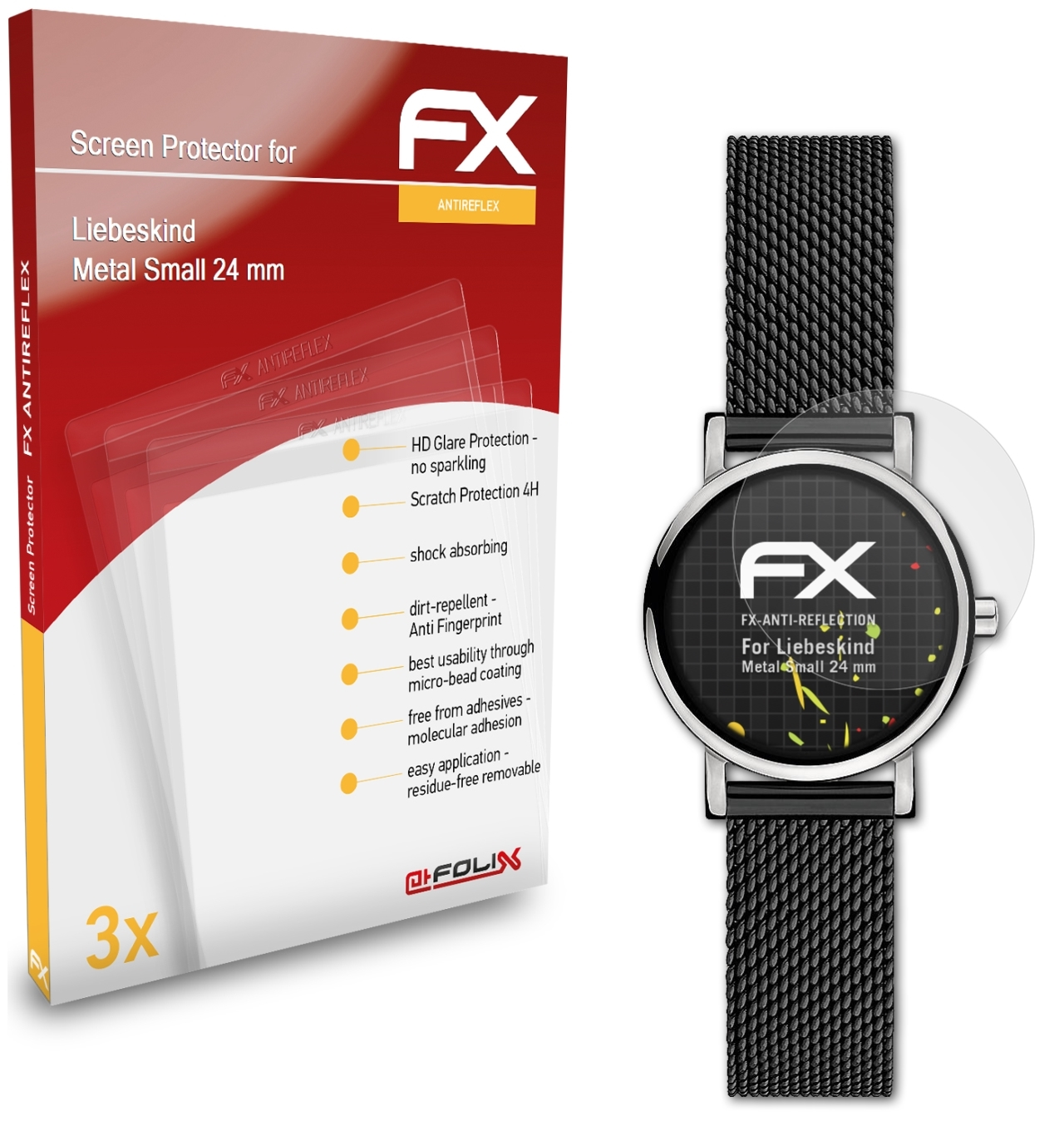 ATFOLIX 3x FX-Antireflex Displayschutz(für (24 Metal mm)) Small Liebeskind