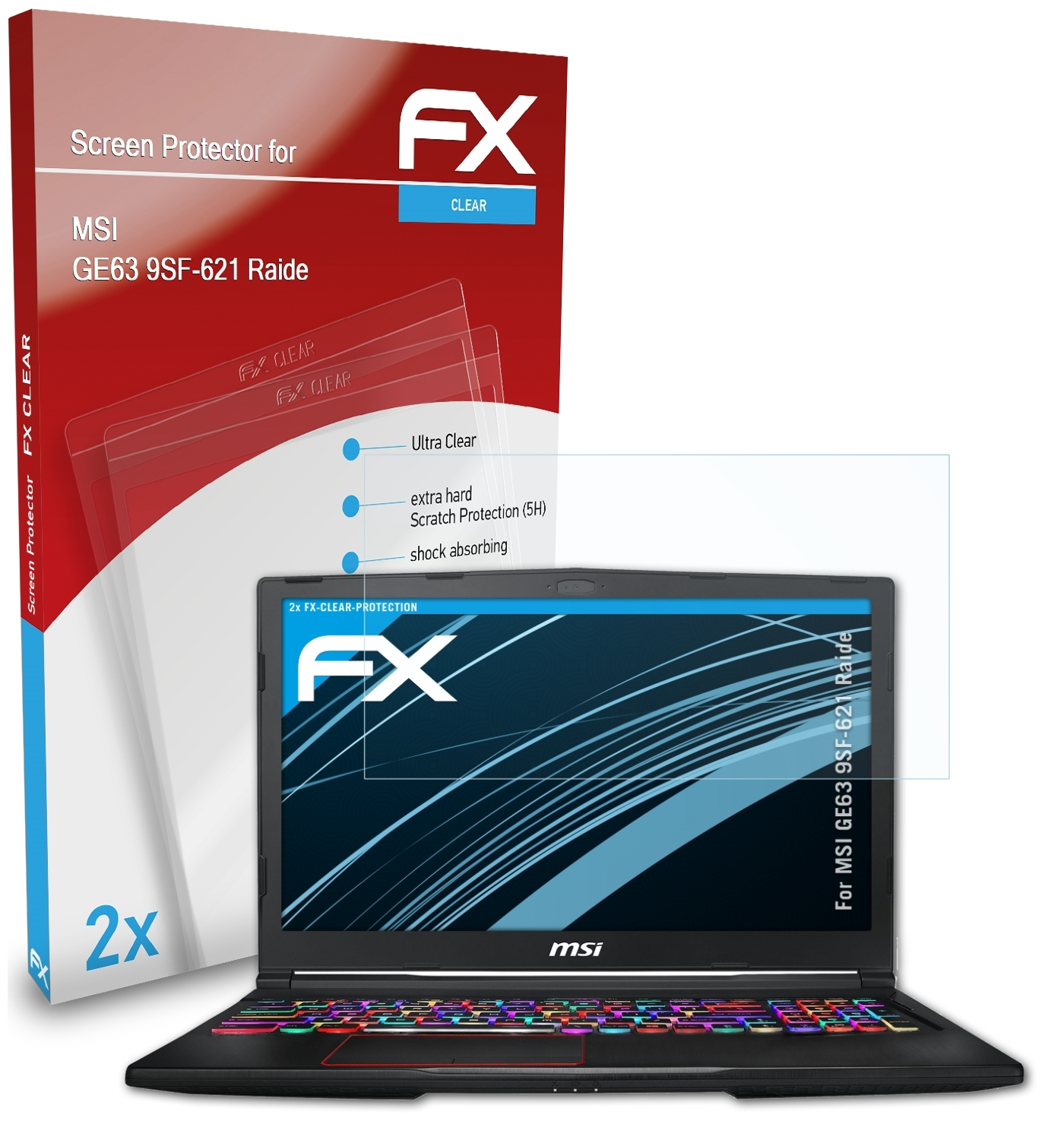 FX-Clear MSI ATFOLIX Displayschutz(für 9SF-621 2x Raide) GE63