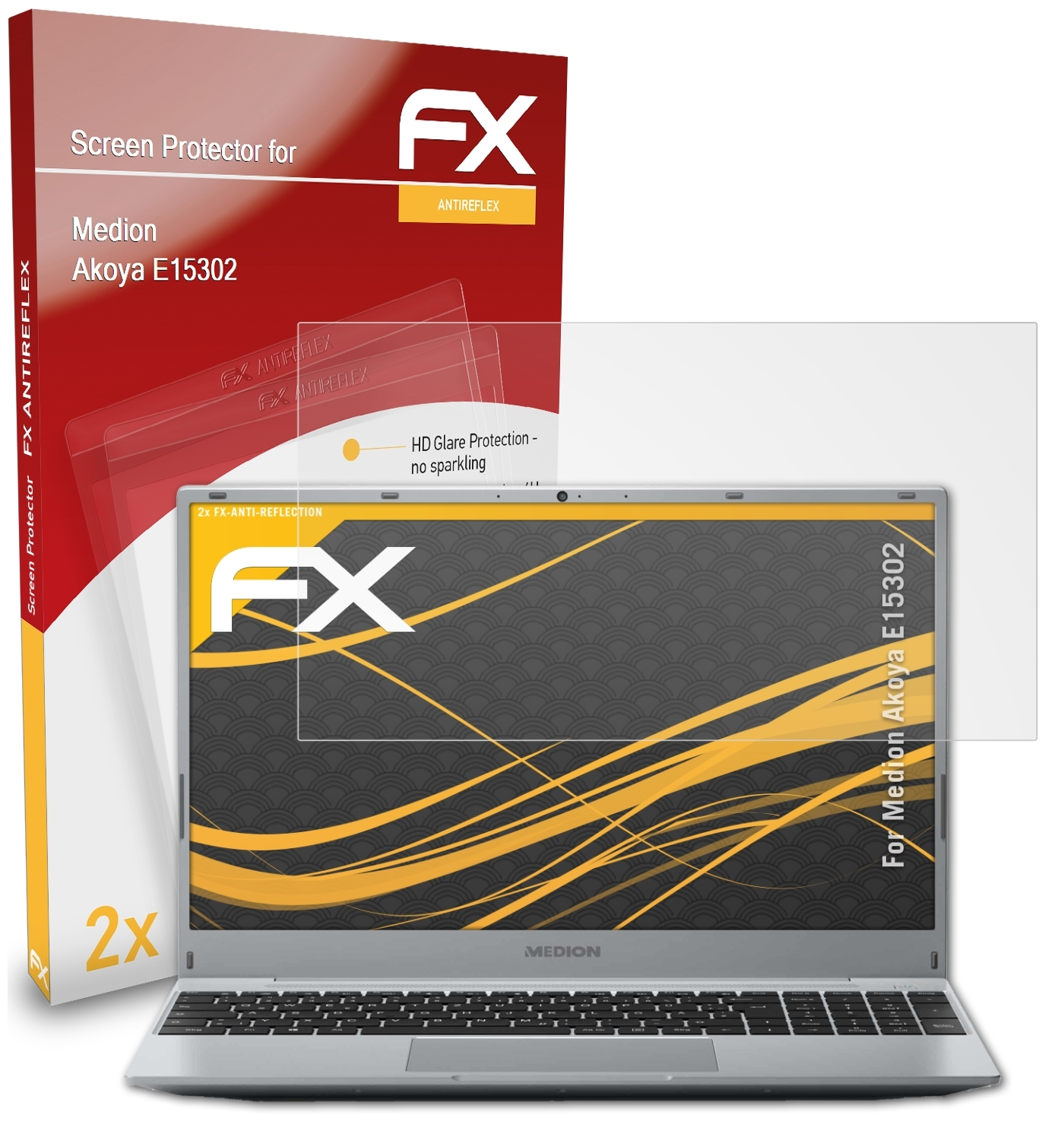 ATFOLIX 2x FX-Antireflex Displayschutz(für Medion E15302) Akoya