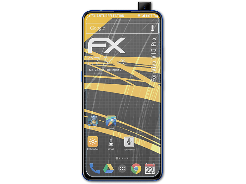 ATFOLIX 3x FX-Antireflex Displayschutz(für Vivo V15 Pro)