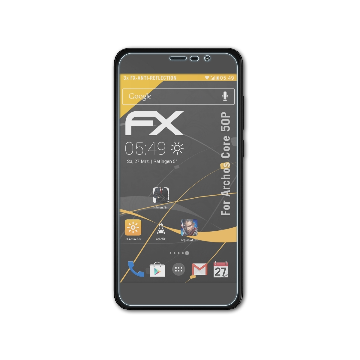 FX-Antireflex Displayschutz(für Archos 3x Core 50P) ATFOLIX