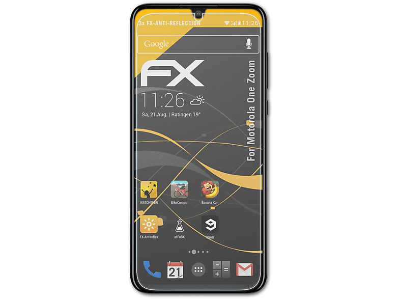 ATFOLIX 3x FX-Antireflex Displayschutz(für Motorola One Zoom)