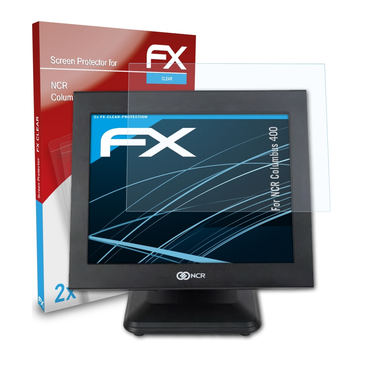 ATFOLIX 2x 400) Columbus FX-Clear NCR Displayschutz(für