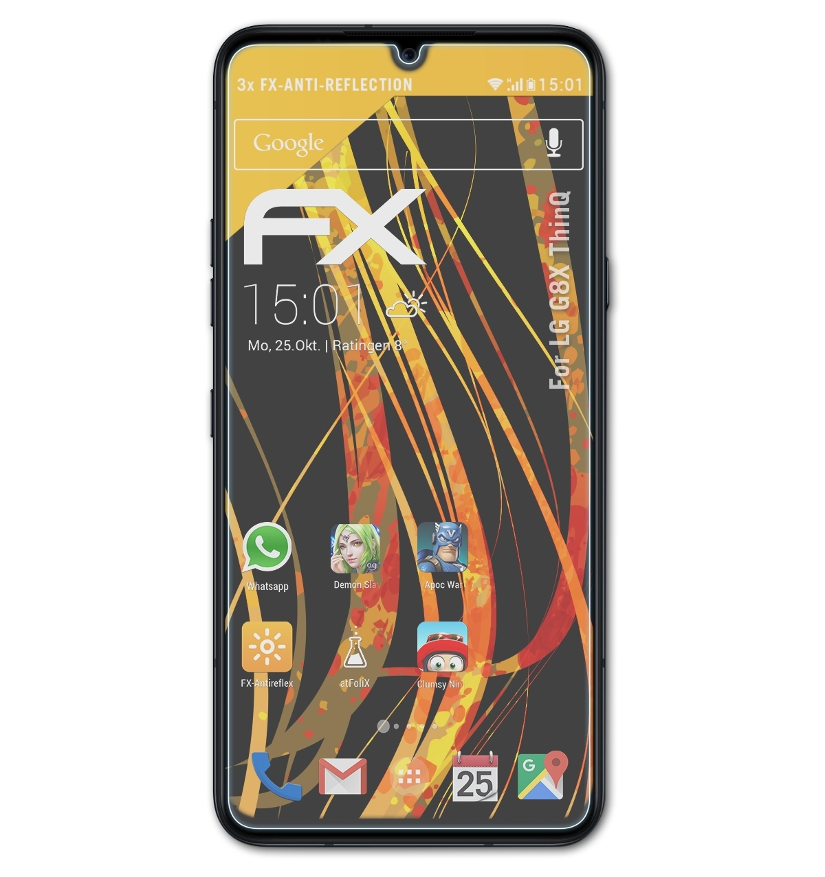 ATFOLIX ThinQ) G8X 3x LG Displayschutz(für FX-Antireflex