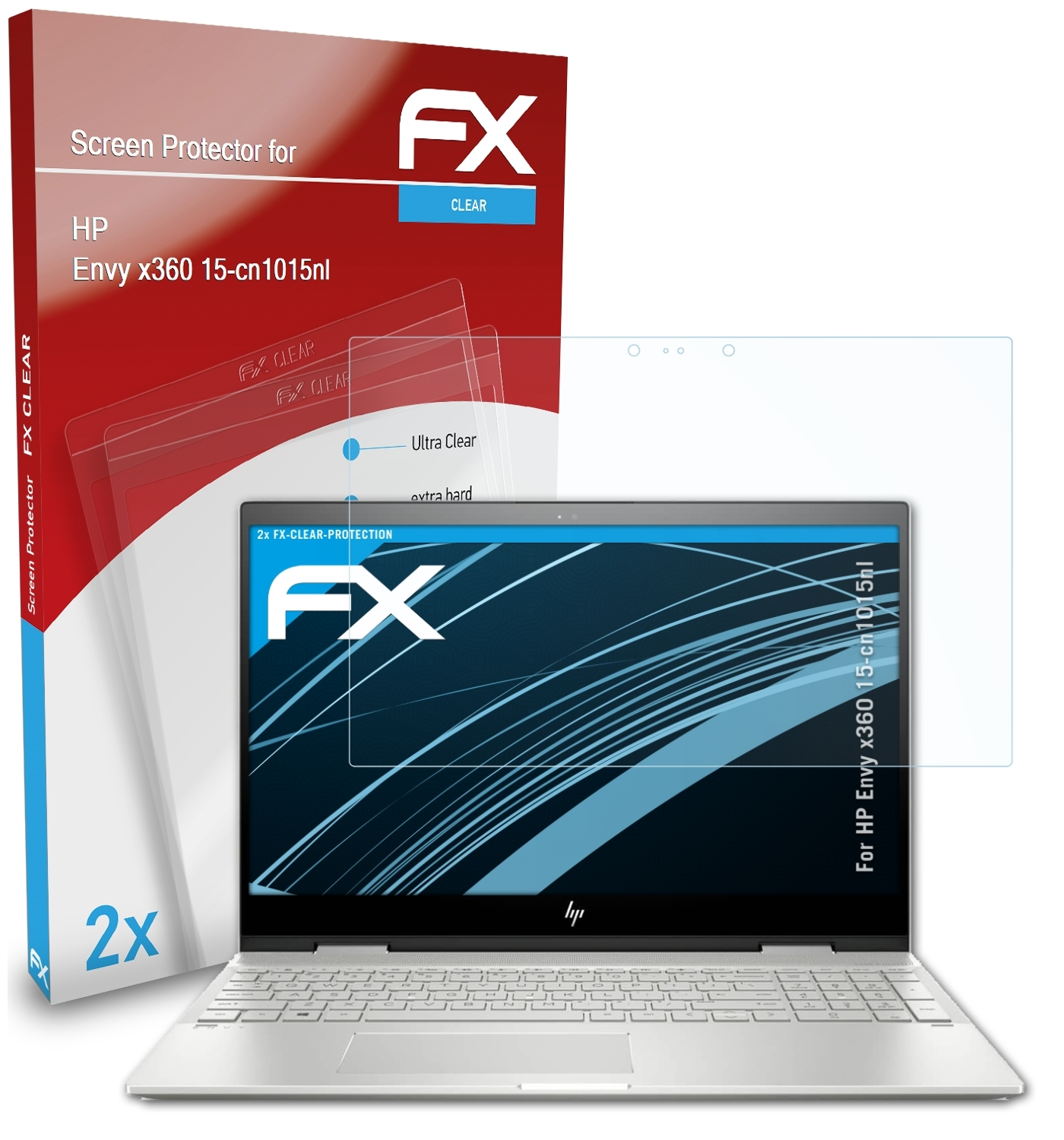 ATFOLIX 2x FX-Clear Displayschutz(für HP x360 Envy 15-cn1015nl)