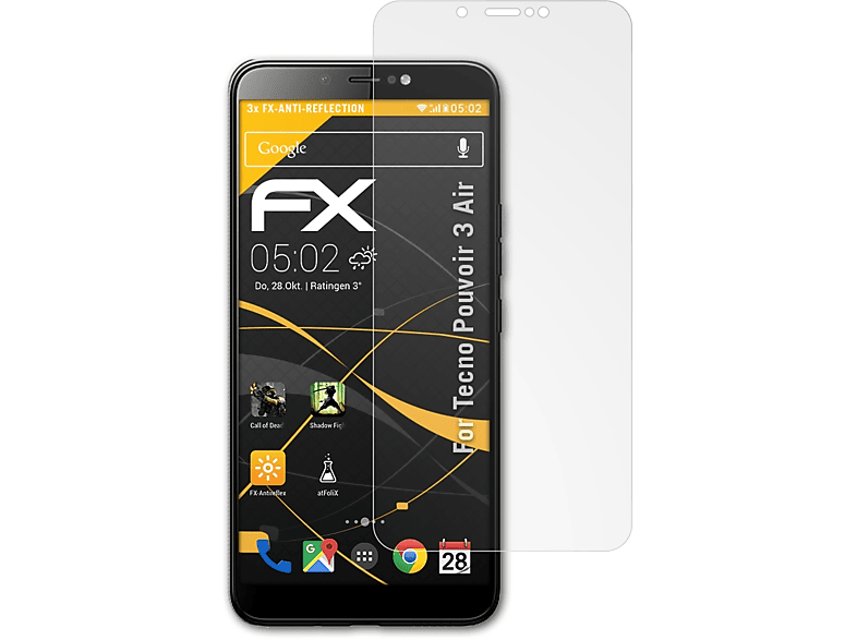 FX-Antireflex ATFOLIX Tecno 3x Displayschutz(für 3 Air) Pouvoir